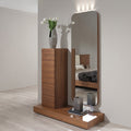 Freestanding Full-Length Mirror with Walnut Tall Chest & Display Base