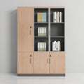 Tall Office Combination Cabinet with Glass Display & Closed Storage