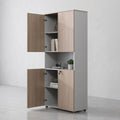Tall 4-Door Office Cabinet with Open Display Section
