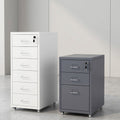 Metal Mobile File Pedestal – 6-Drawer White & 3-Drawer Grey